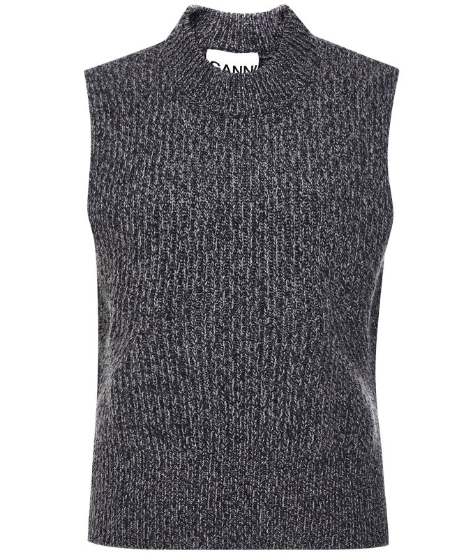 GANNI Rib-Knit Sweater Vest