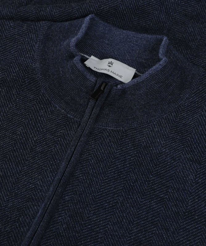 Thomas Maine Herringbone Half-Zip Jumper
