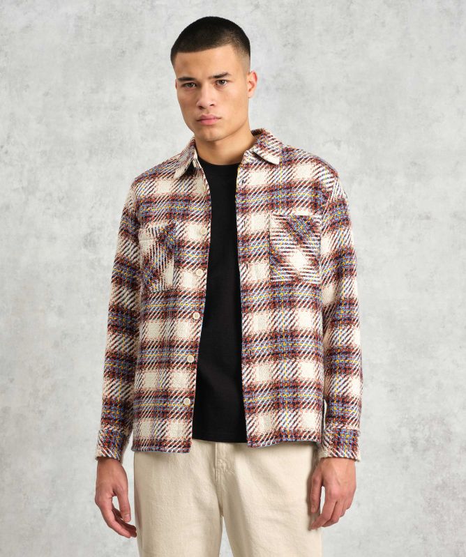 Wax London Check Whiting Overshirt