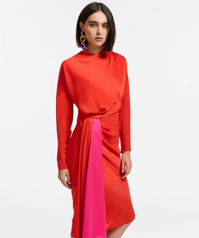 Essentiel Antwerp Estelle Drape Detail Midi Dress