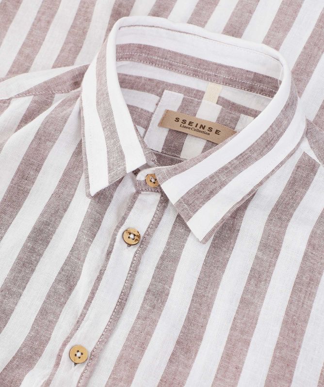 Seinse Cotton Linen Striped Shirt