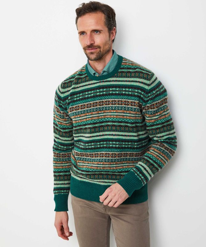 Jules B Lambswool Crew Fair Isle Jumper