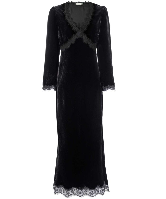 RIXO Alessi Velvet Midi Dress