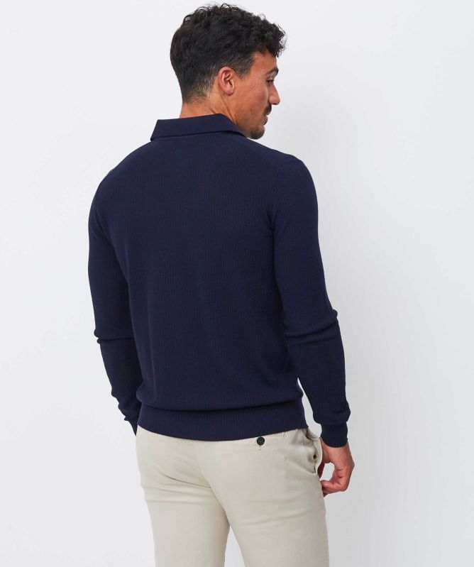 Filippo De Laurentiis Merino Herringbone Polo