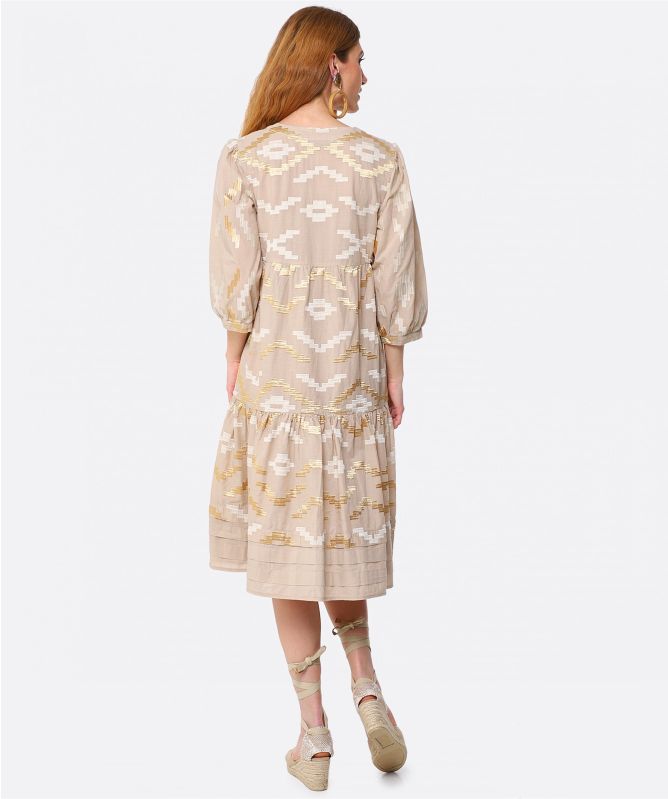 Greek Archaic Kori Cotton Rhombus Dress