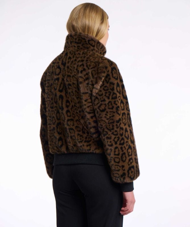 Rino and Pelle Ambra Leopard Faux Fur Jacket