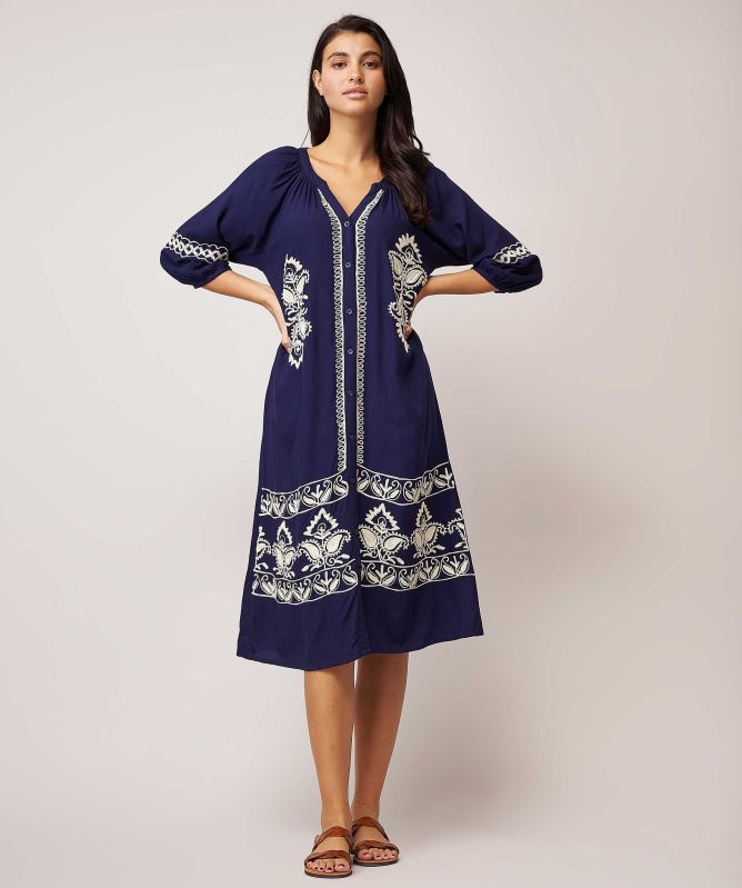 Dream Novelty Embroidered Midi Dress | Jules B Dream Novelty Embroidered Midi Dress | Jules B
