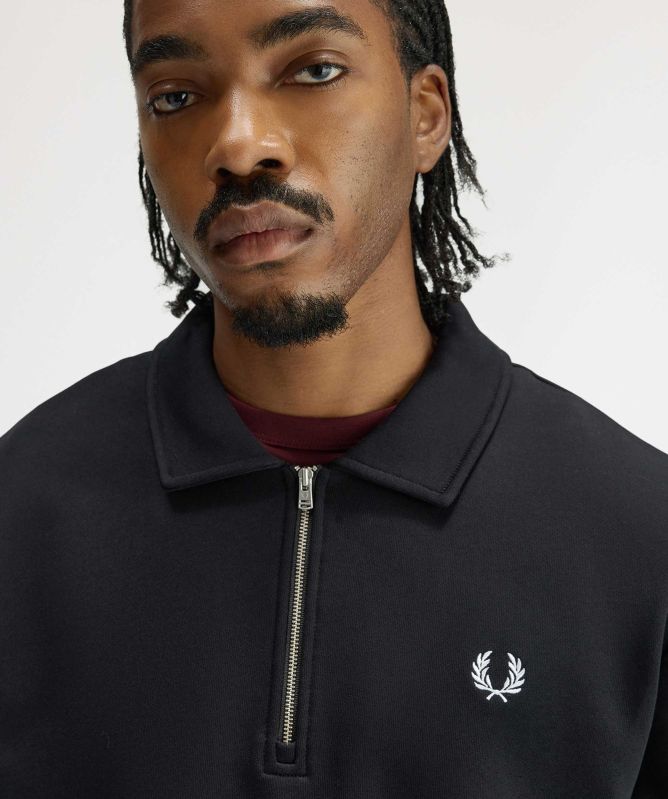 Fred Perry Half Zipper Collared Sweatshirt