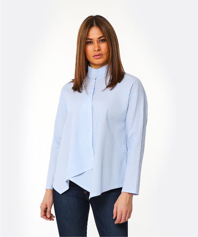 Yaccomaricard Asymmetric Pintuck Shirt