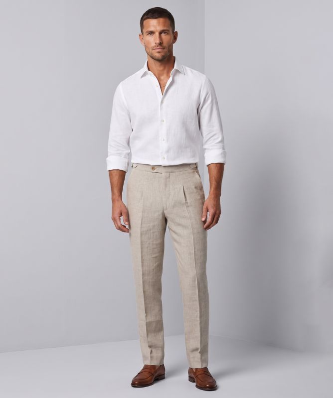 Sand T Mark Belt Pleated Pants