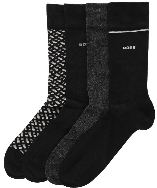 BOSS Monogram Socks 4 Pack Gift Set