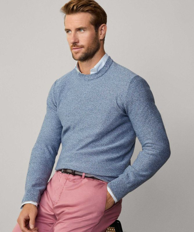 Hackett Mouline Crew Neck Jumper