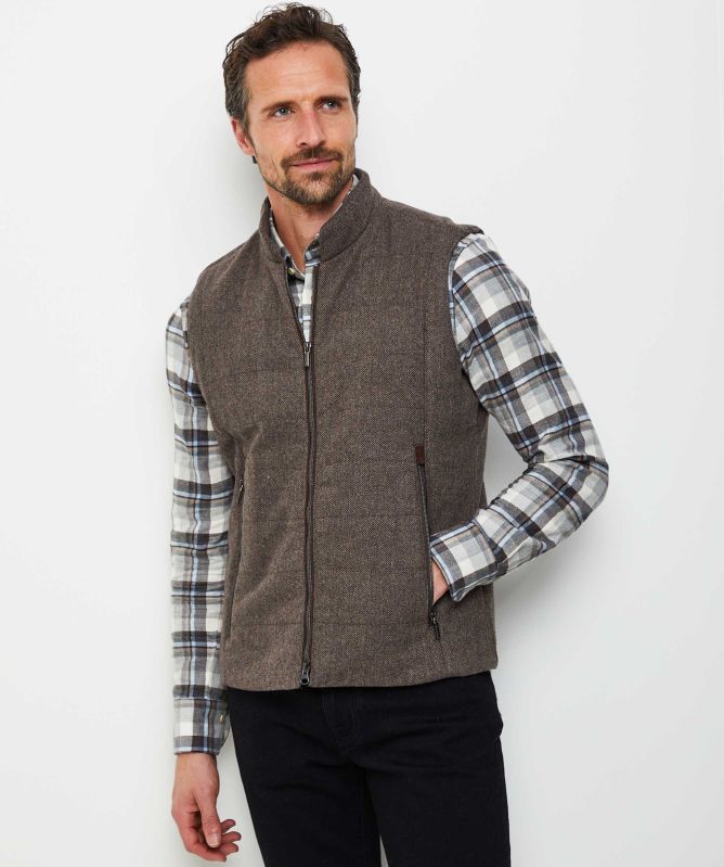 Stenstroms Quilted Wool Herringbone Gilet