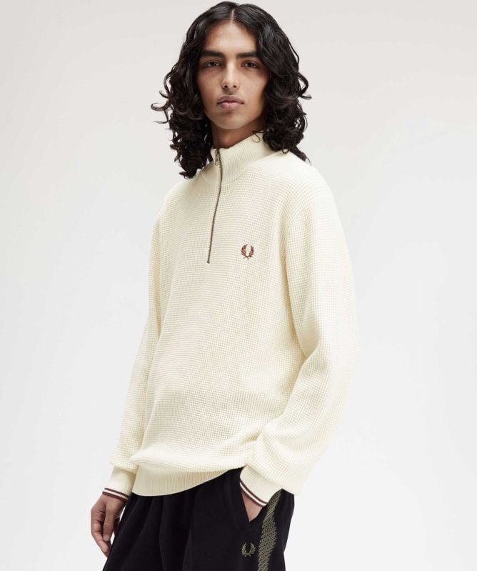 Fred Perry Waffle Stitch Half-Zip Jumper