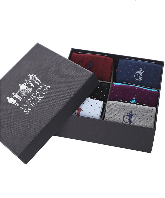London Sock Co. A Spot of Style Socks 6 Pack