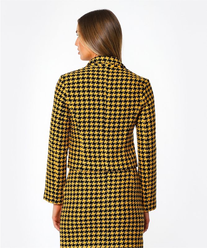 RIXO Cropped Dogtooth Leila Jacket