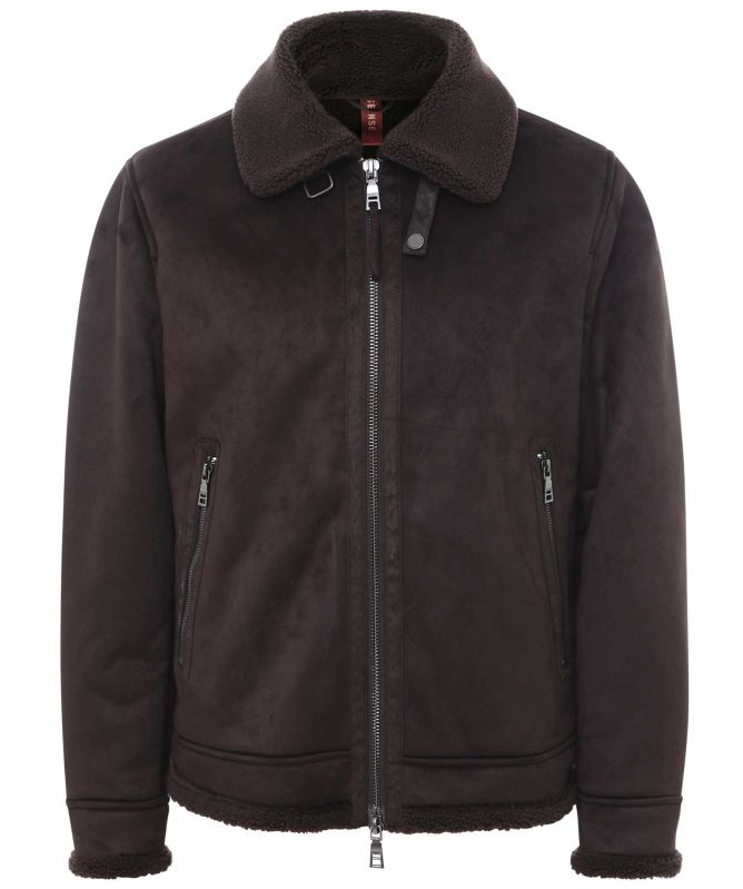 Seinse Faux Suede Bomber Jacket