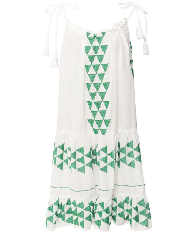 Greek Archaic Kori Cotton Arrow Mini Dress