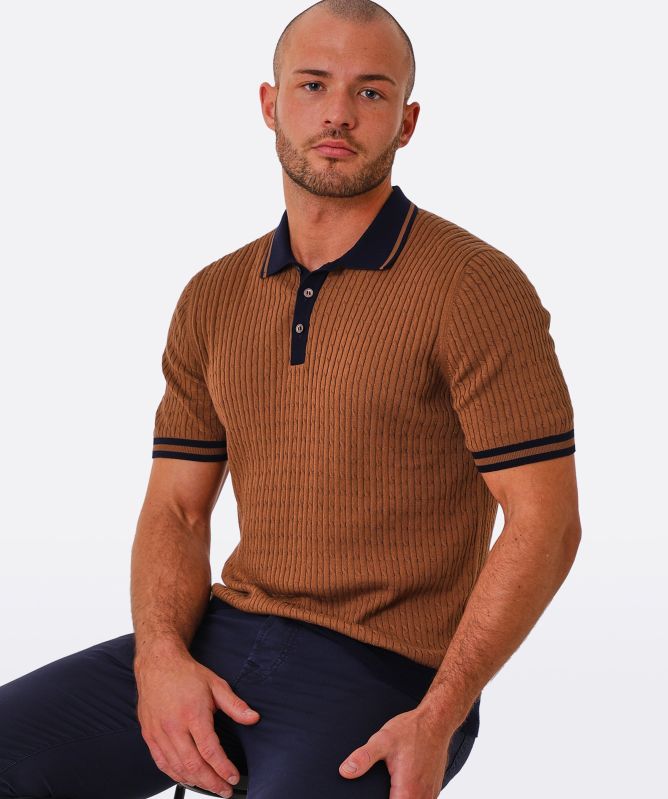Gran Sasso Knitted Contrast Trim Polo Shirt