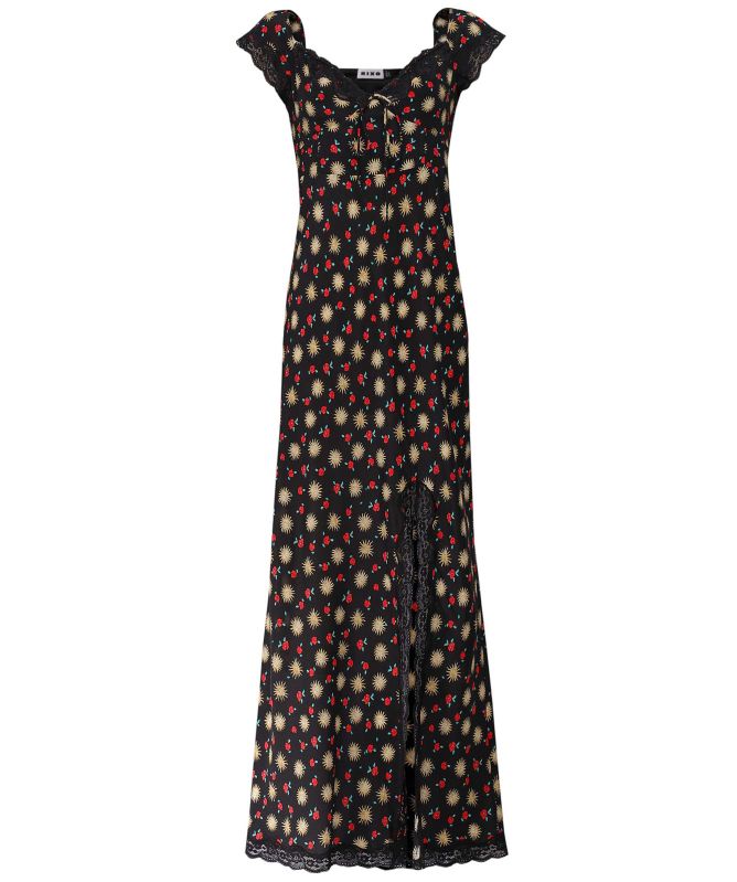 RIXO Amala Silk Sun Petal Maxi Dress