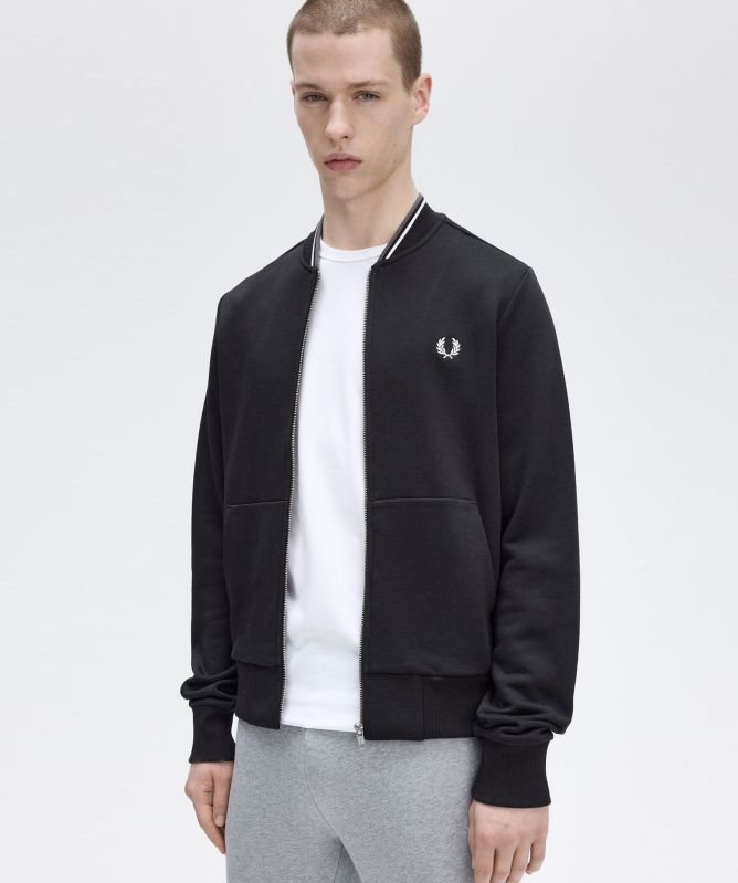Fred Perry Black Zip-Through Sweatshirt