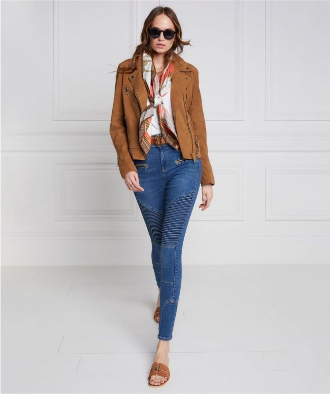 Holland Cooper Suede Biker Jacket