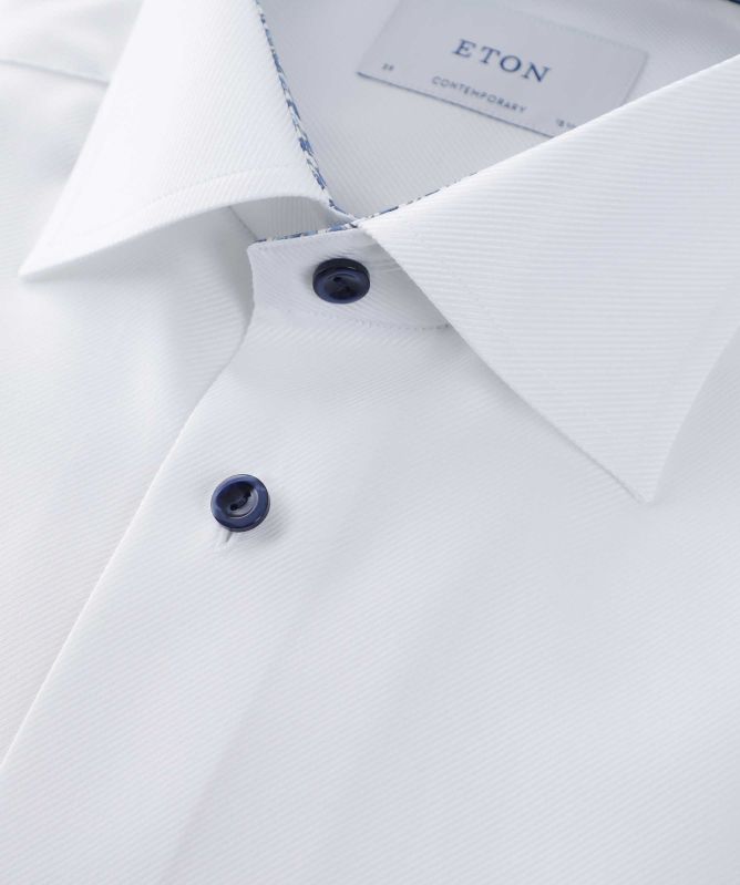 Eton Contemporary Fit Geometric Trim Shirt