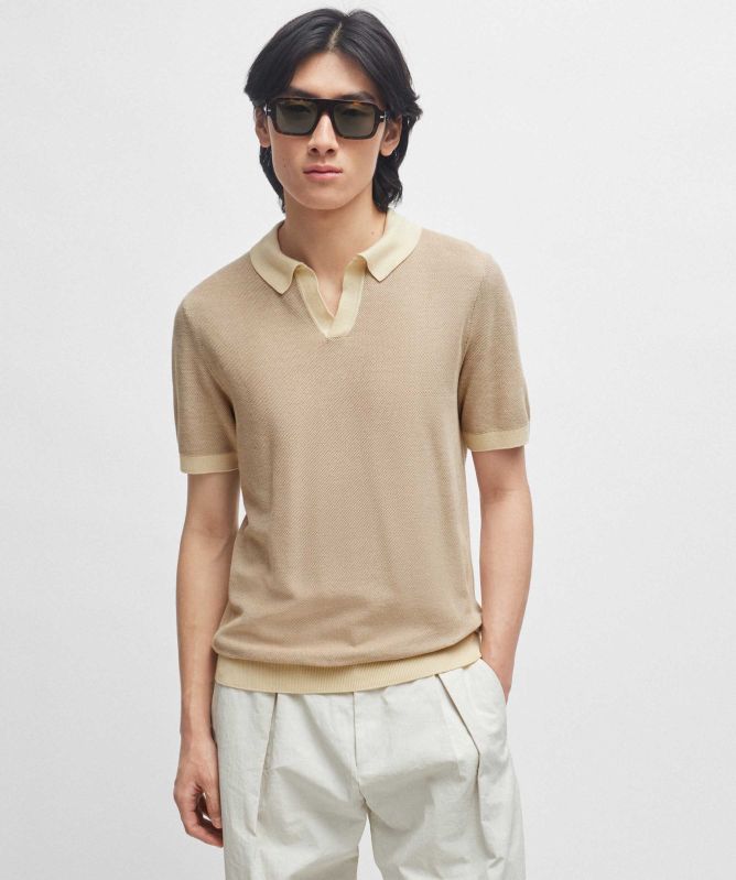 BOSS Knitted Cotton Tempio Polo Shirt