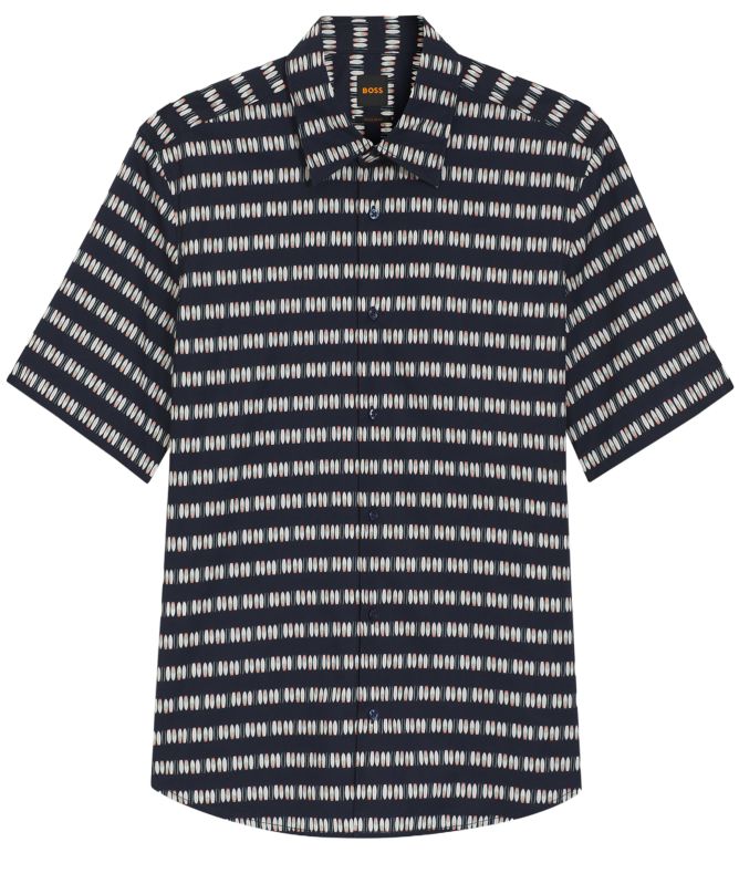 BOSS Regular-Fit Printed Cotton Poplin Shirt