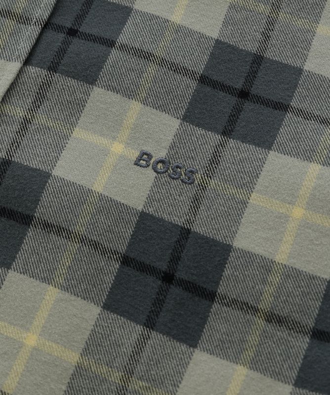 BOSS Rickert_M Checked Cotton Flannel Shirt