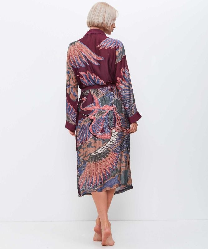 One Hundred Stars Crane Plum Gown