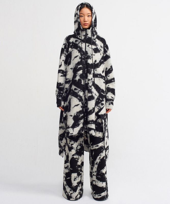 NU London Patterned Longline Fleece Jacket