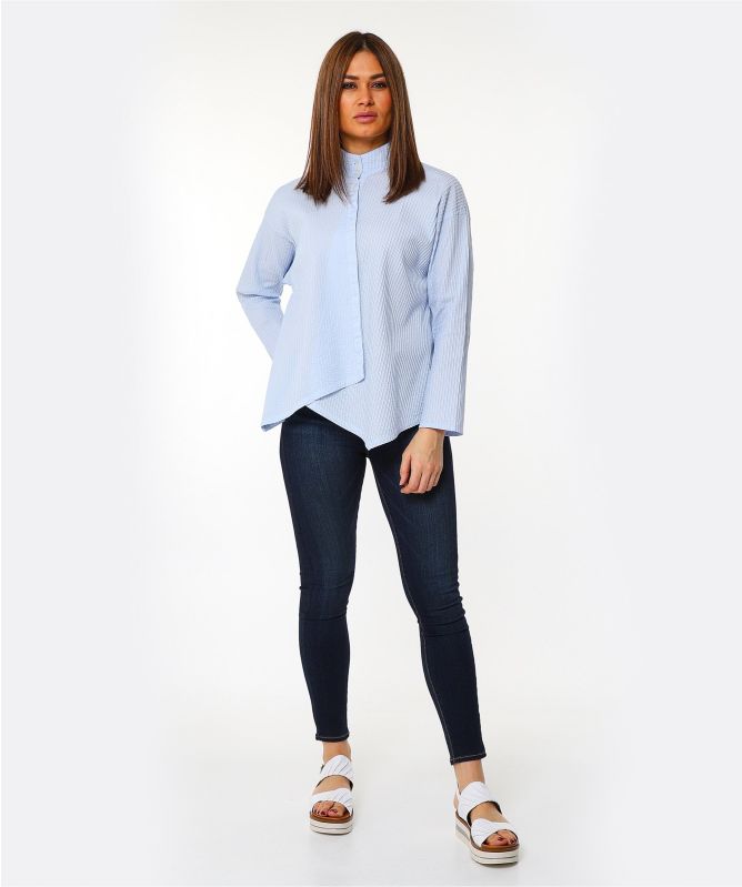 Yaccomaricard Asymmetric Pintuck Shirt