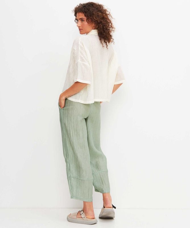 Thanny Pleated Cropped Trousers