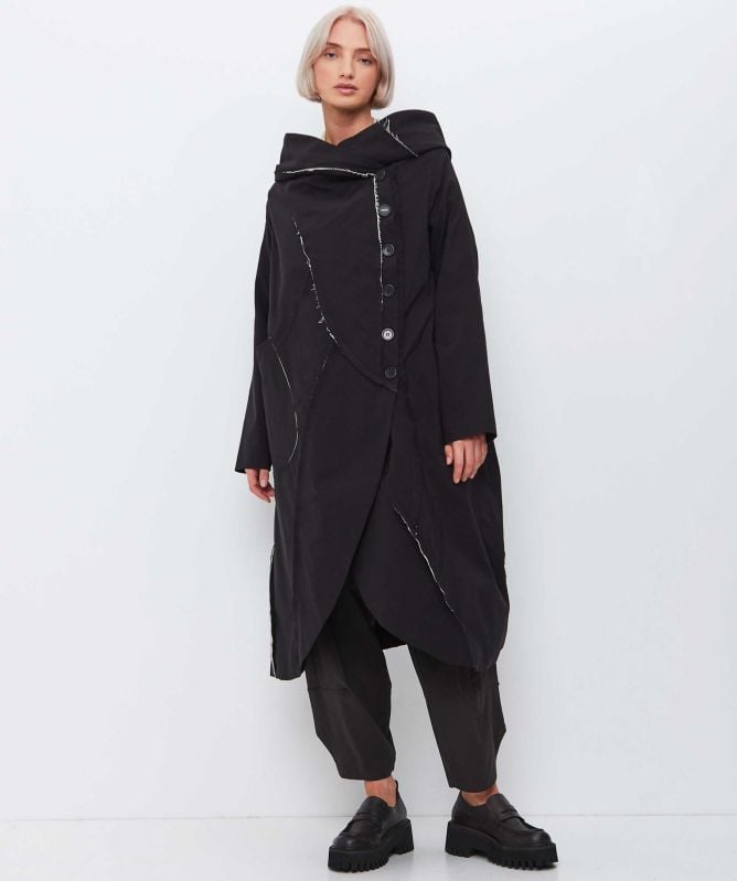 Manesera Raw-Edging Long Coat
