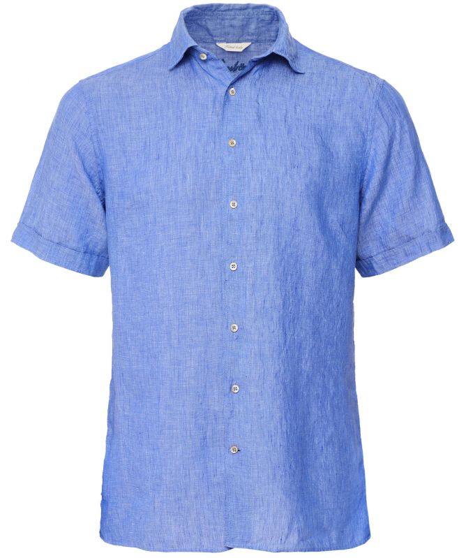 fitted short sleeve dress shirts Light Grey Oxford Collared Short Sleeve Shirt | The Gobi main image 1