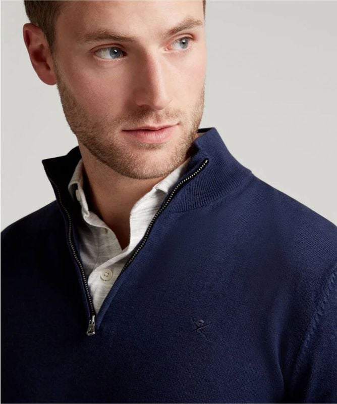 Hackett Cotton Silk Half-Zip Sweater