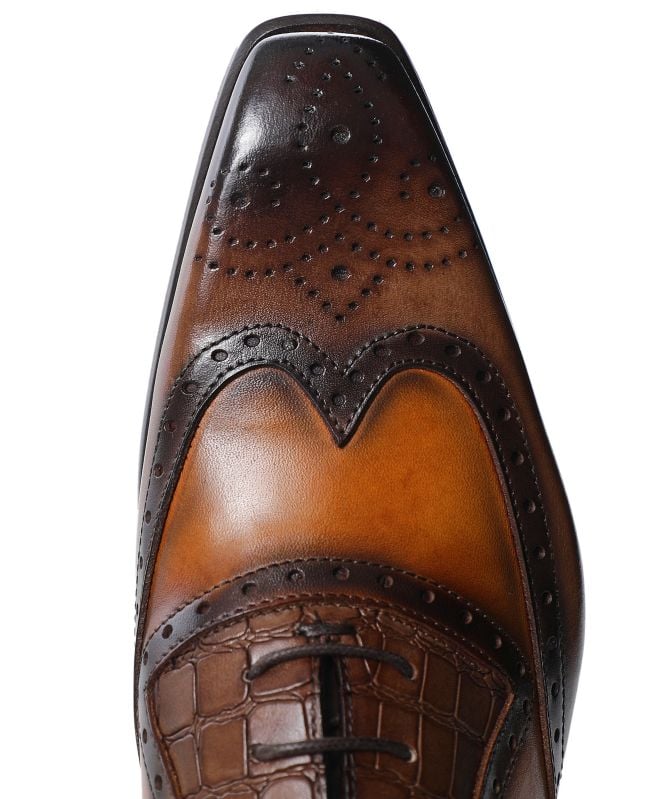 Jules B Leather Wing-Tip Oxford Brogues