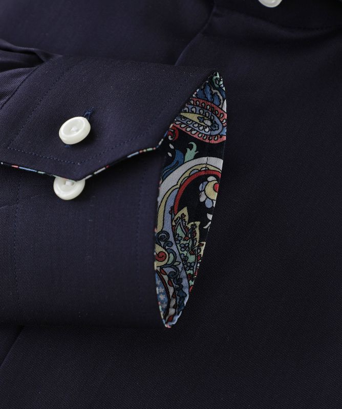 Eton Slim Fit Paisley Trim Shirt