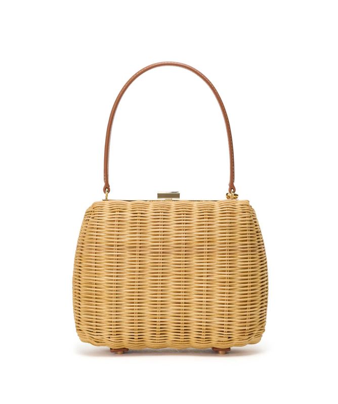 Self Portrait Rattan Cherry Charm Mini Bag