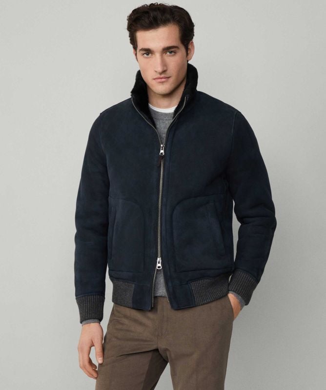Hackett Shearling Bomber Jacket