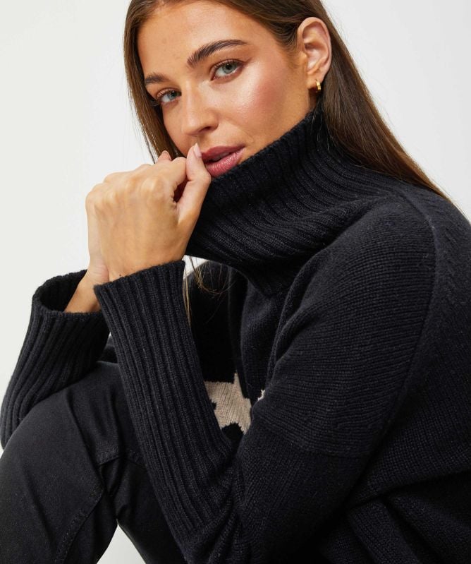 Eddy and Ivy Stars Merino Cashmere Roll Neck Jumper