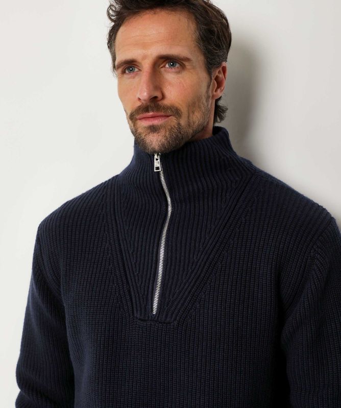 Baldessarini Wool Cotton Half-Zip Kanye Jumper