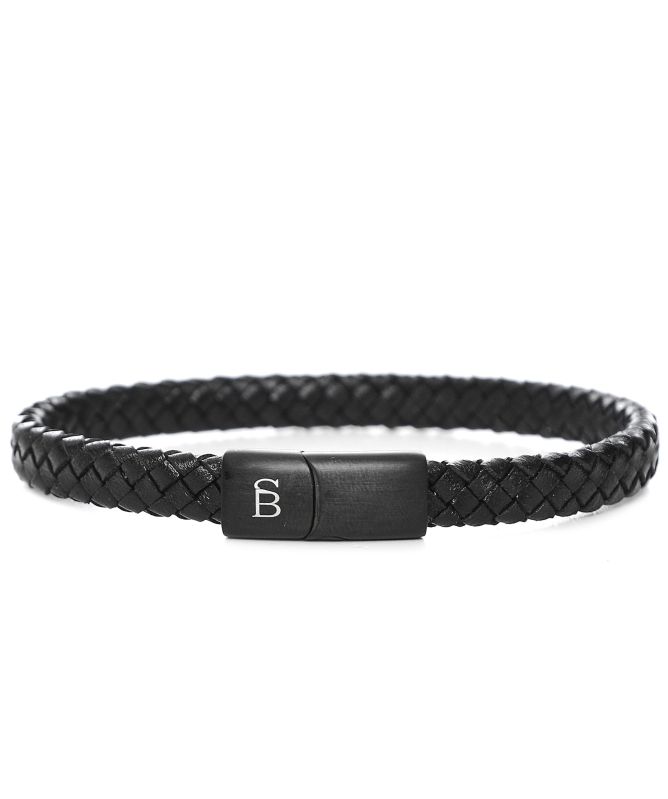 Steel and Barnett Black Edition Riley Leather Bracelet