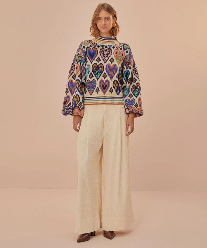 FARM Rio Hearts Ikat Knit Jumper