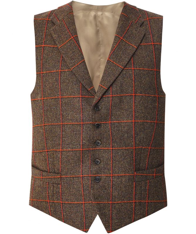 J. Blades Wool Windowpane Check Vest