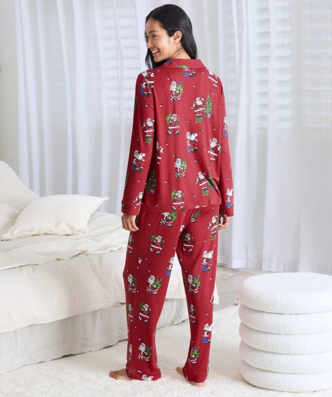 Chelsea Peers Christmas Santa Snowball Print Pyjamas
