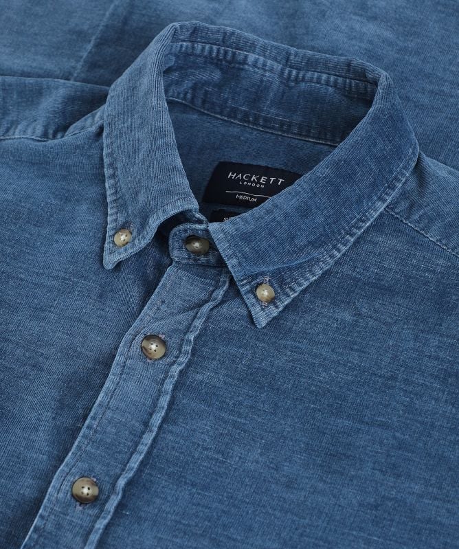 Hackett Indigo Babycord Shirt