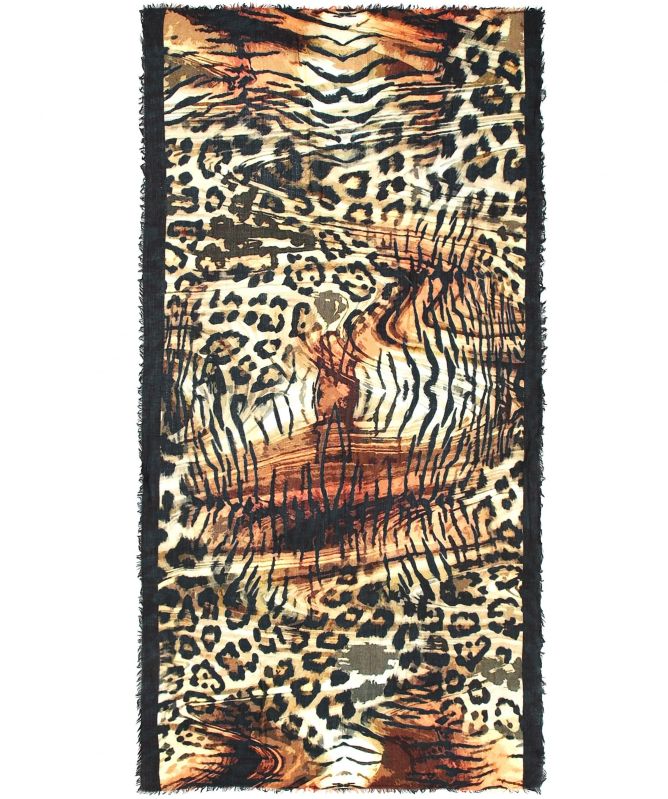 Ahujasons Leopard Print Wool Scarf