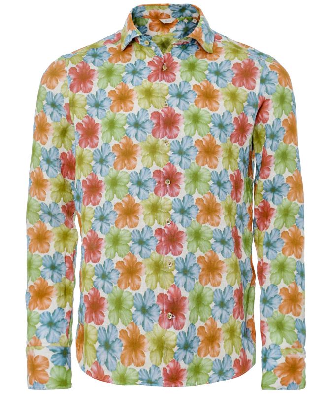 Stenstroms Slimline Linen Flower Shirt
